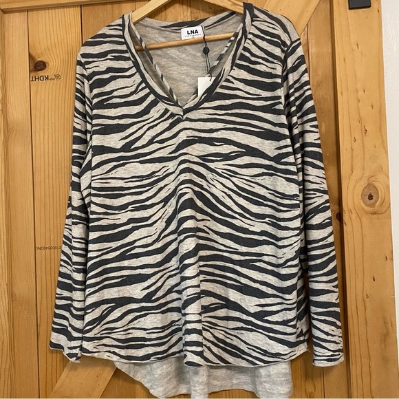 LNA Zebra Print Knit Top - Picture 1 of 4
